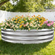 12 Inch Tall Heavy-Duty Round Steel Rised Garden Bed – Wave-Shaped Design Galvanized Metal Planter Box for Vegetables Flowers Succulent at Patio/Garden Outdoor (Silver, 60" Diameter)