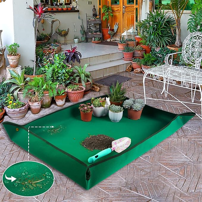 Extra Large Repotting Mat for House Plants Transplanting and Dirt Control Portable Potting Tray Waterproof Potting Mat for Indoor Plants Succulent Gardening Mat Plant Gift for Plant Lovers