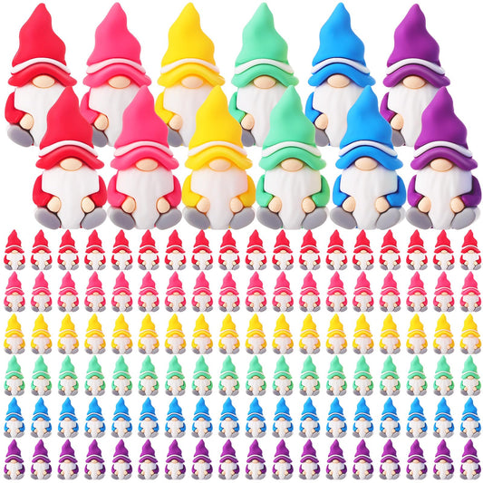 DoubleFill 60 Pcs Mini Gnomes Figurines Bulk Rubber Statue Tiny