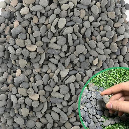 45LB River Rocks,Mexican Beach Pebbles for Plants,Potting,Garden Landscape Stone Paving Stone Grey 1Inch…