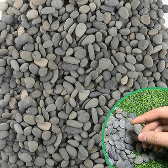 45LB River Rocks,Mexican Beach Pebbles for Plants,Potting,Garden Landscape Stone Paving Stone Grey 1Inch…
