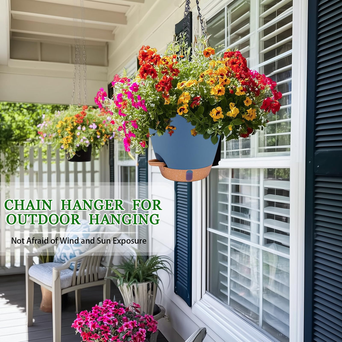 Fielda Hanging Planters for Indoor Plants 8 Inch, 2 Pack, Self Watering