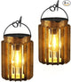 Solar Lanterns Outdoor Waterproof, Brighter Up to 12 Hrs Outdoor Hanging Solar Lights, Outside Hanging Lanterns for Garden Porch Patio Yard Decor, Gifts for Women Mom Father 2 Pack