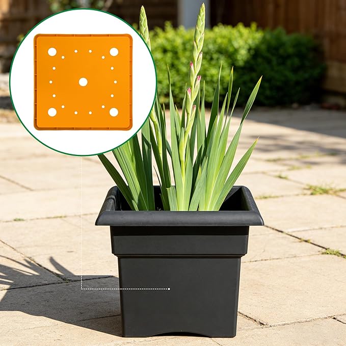 2 Pack 13" Square Planter Insert, Reusable Large Plant Pots Insert with Liner and Drainage Holes, Plastic Pot Fillers for Indoor and Outdoor Plants Growth Reduce Soil Usage