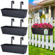16“ Large Hanging Planters for Outdoor Plants, Railing Planter Box, 3 Pack