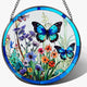 Stained Glass Window Hanging, 8 Inch Butterfly Sun Catchers Indoor Window, Suncatchers for Windows Hanging, Home Decoration and Christmas, Festival, Mother's Day, Birthday, Gifts for Women, Mom