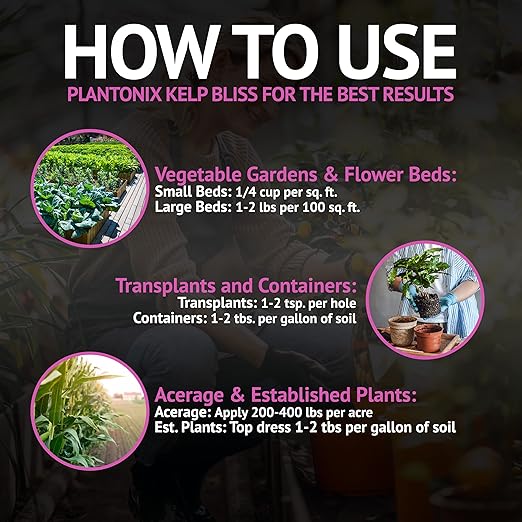 Kelp Bliss (5lbs) - Kelp Meal Organic Fertilizer for Plants, Garden Soil, Flowers, Vegetables, & Lawns - Organic Kelp Fertilizer & Soil Amendment - 100% Natural Plant Food Rich in Vitamins & Nutrients