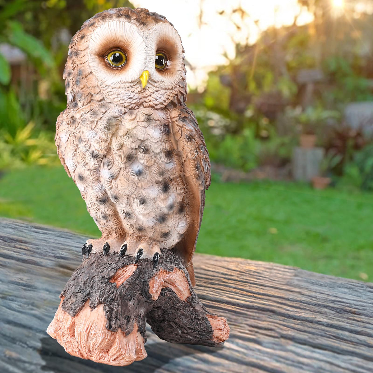 Owl Statue Outdoor, Resin Owl Garden Statues Owls Figurines Yard Decoration