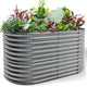 Land Guard 8x4x3ft Oval Galvanized Raised Garden Beds, Large-Capacity Metal Planter Box Outdoor, Durable Deep Raised Garden Bed 3ft Tall, Raised Beds for Gardening Vegetables, Modern Gray