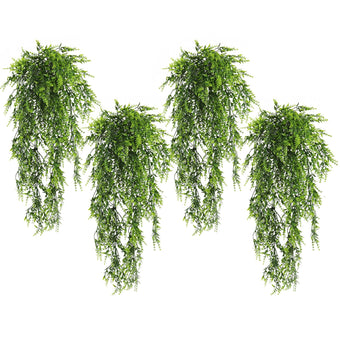 RECUTMS 4PCS Artificial Green Lavender Fake Hanging Ivy Plants for Outdoors