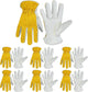 HANDLANDY Men Leather Gardening Gloves, Utility Work Gloves for Mechanics, Construction, Driver