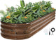 G GOOD GAIN Raised Garden Beds - 8x2x1ft Galvanized Planter Boxes Kit with Protective Tape & Gloves & Tools | Oval Metal Outdoor Raised Bed for Gardening Vegetables, Fruits, Flowers, Herbs, Grain