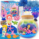 7july Mermaid Terrarium Craft Kit for Kids - LED Night Light Up & Remote Mermaid Birthday Gifts Toys for Girls Age 5 6 7 8 9 10 11 12 Year Old