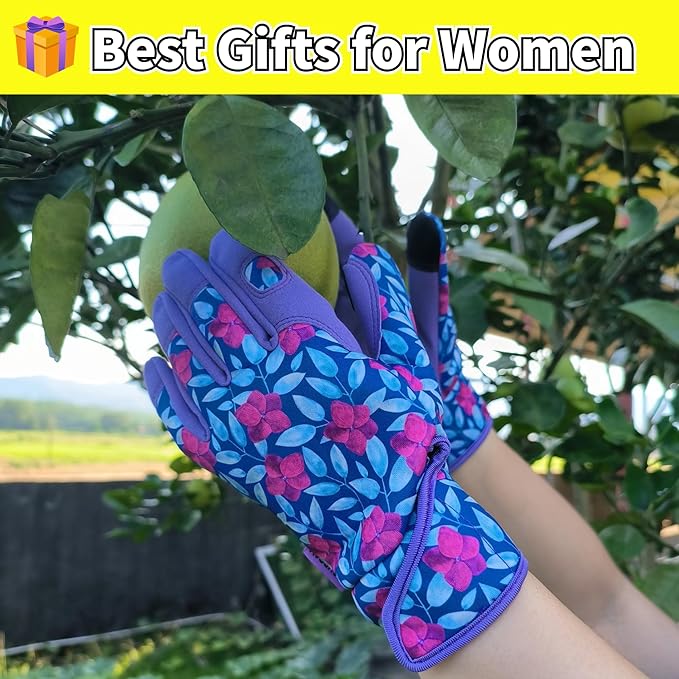 Thorn Proof&Puncture Resistant Gardening Gloves with Grip,Garden Glove for Women, Leather Yard Work Gifts