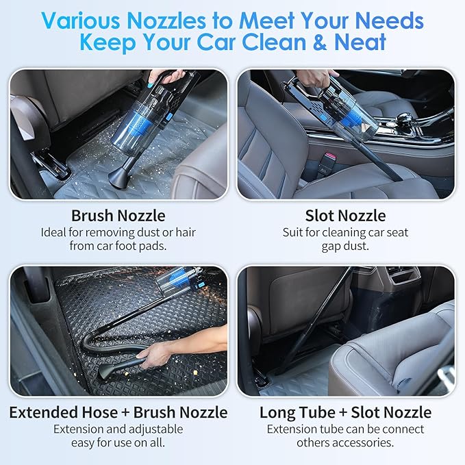 17pcs Car Detailing Kit Interior Cleaner, Car Interior Cleaning Kit with Handheld Car Vacuum, Car Detailing Brushes, Windshield Cleaning Tool, Car Cleaning Supplies, Car Accessories for Men, Women