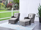 HUMMUH 4 Pieces Patio Bistro Set Wicker Patio Chairs Set of 2 with Ottomans Rattan Outdoor Furniture Conversation Set for Yard,Garden,Porch…
