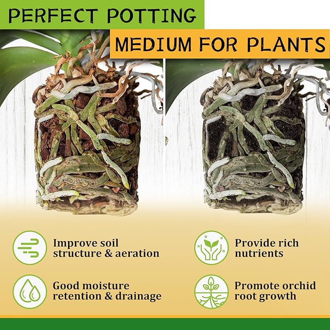 Legigo 8 Quarts Organic Orchid Potting Bark- All Natural Orchid Bark Potting Mix Pine Bark Wood Chips for Houseplant Mulch, Orchid Plants Root Development
