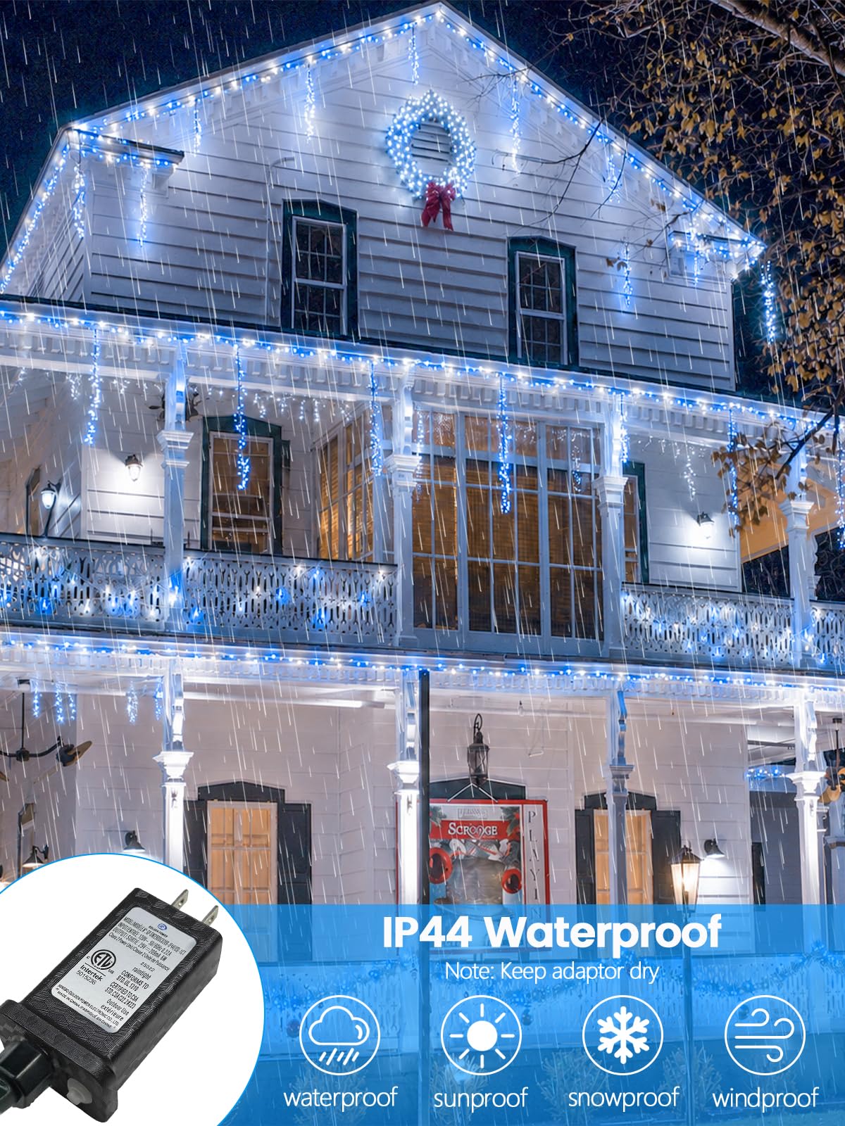 200 LED Connectable String Lights, 66FT Christmas Lights Outdoor Indoor