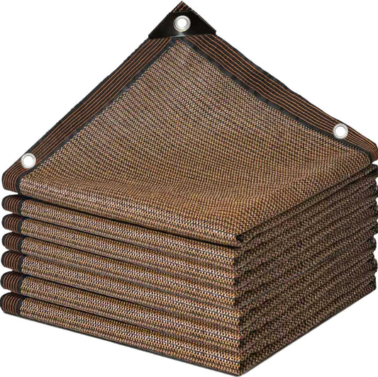GCEXDLDP Garden Shade Cloth 10x12ft UV 70% Sunblock Outdoor Sun Shade with Grommets Sun Shade Outdoor Cover Plant Covers Freeze Protection Shade Cloth for Chicken Coop Cover Brown10x12FT