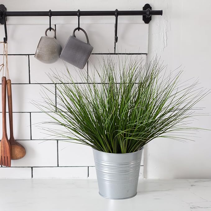 Uqueeten 16PCS 17.3" Fake Plants Artificial Wheat Grass Greenery Plastic Plants Fake Grass Artificial Plants for Outdoor Decor Artificial Grass Plant with Greenery Stems for Indoor Home Decoration