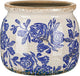 Vintage Chinoiserie Planter Large Ceramic Plant Pot with Drainage Blue Beige Rose Crack Cottage Scroll Vase Flower Vase for Pot Indoor Live Plants Home Farmhouse Antique Decorative Gifts
