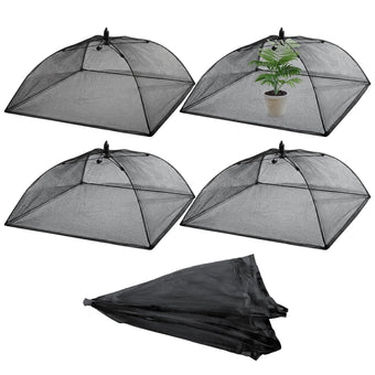 Sawysine 4 Pack Mesh Plant Cover Dome Tent Protector,17 X 17 Inch,Black