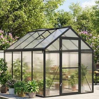 Garvee 6x8ft Walk-in Greenhouse, Heavy Duty Large Outdoor Green House