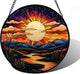 DASTOLL Stained Glass Window Hanging, The Sun Shines Brightly on Lake Sun Catchers Colorful Glass Panel Suncatcher Decor for Birthday for Women, Men, Wife, Lovers, and Mom 11.8x11.8 in