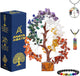 ANAYA AGATE 7 Chakra Healing Crystal Tree of Life Kit, Bracelet, Pendant, Necklace, Feng Shui Money Bonsai Tree, Positive Energy for Women, Mom, Sister and Housewarming Decoration