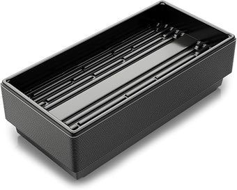 Yield Lab 10x20 Inch Black Plastic 25 Pack Plant Propagation Tray – Growing Trays for Garden, Planting, Seedling, Soil & Hydroponic Horticulture - Microgreen Trays Grow Plants - No Drain Holes