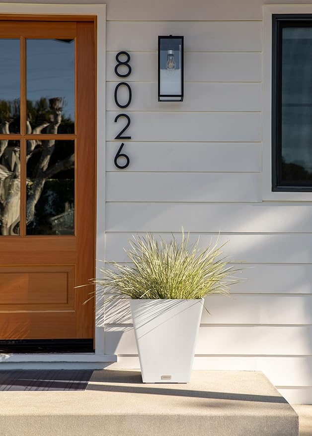 Veradek Pure Series Nobleton Plastic Planter - Large Pots for Indoor or Outdoor Porch/Patio | Durable All-Weather Use with Drainage Holes | Modern Planter Décor for Flowers, Shrubs, Trees