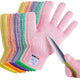 Cutting Gloves, 5 Pairs of Cut Resistant Gloves Food Grade, Cut Resistant Gloves for Kitchen, Oyster Shucking, Fish Fillet Processing, Carving Wood and Gardening(Medium-Macaron)