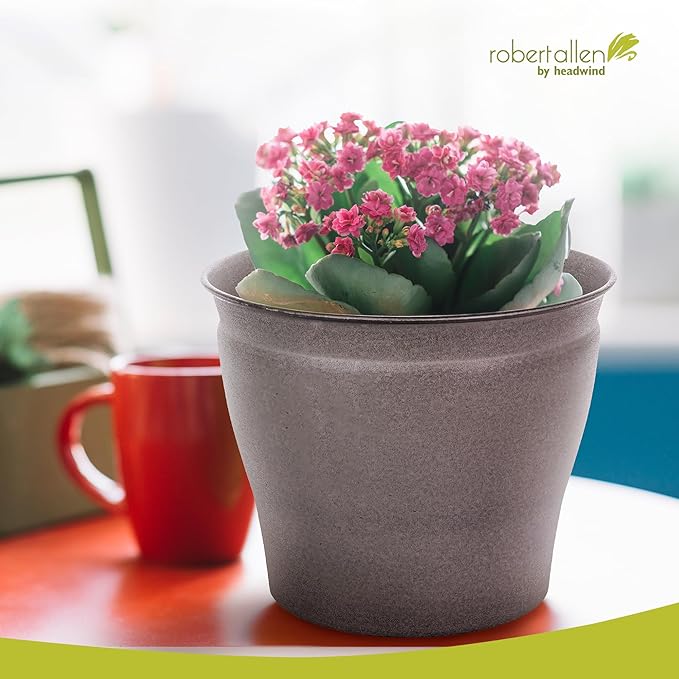Headwind Natural Ironstone Timberline Collection - 10" Cappuccino Decorative Planter for Outdoor Pots for Plants – Modern Indoor Plant Pots, Large & Small Planters for Indoor Plants by Robert Allen
