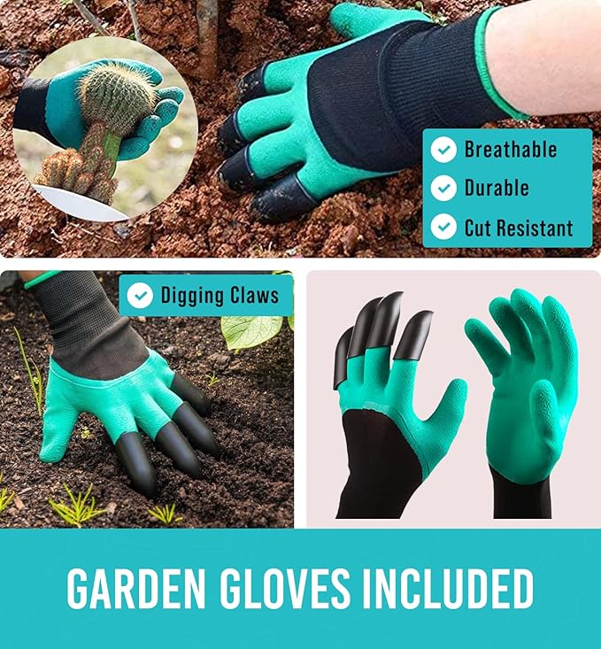 GROWIT Heavy Duty Gardening Tools - 22-Piece Gardening Gifts for Women, Men, Mom, Dad - Durable, Ergonomic Garden Tools Set