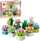 TYCOLE 9 in 1 Tiny Flowers Succulents Artificial Plant Set-Creative Botanical Building Block Toy, Botanical Collection for Office&Home Decor, Birthday Gift for Adults and Kids 8-12(832 PCS)