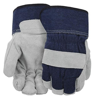 West Chester Men's Split Cowhide Leather Palm Gloves with Posi-Therm lining, Safety Gloves, Cold Weather Gloves, X-Large, (91205/XL), Blue and White