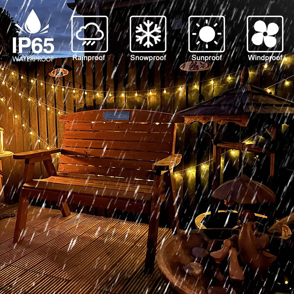 65.6ft Plug in Globe String Lights with Remote for Indoor Warm White