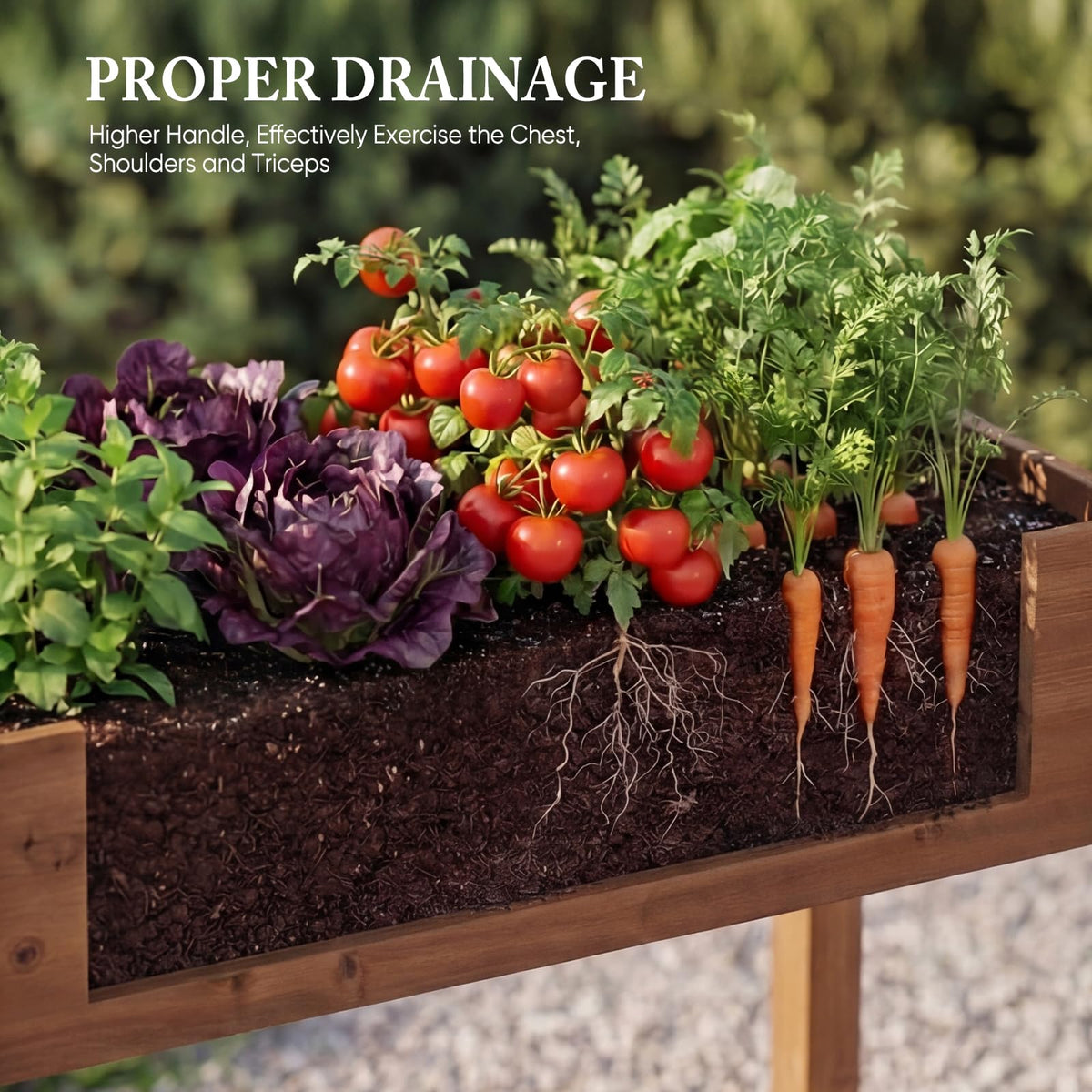 DUMOS 34x18x30 Inch Raised Garden Bed, Elevated Wood Planter Box with Legs