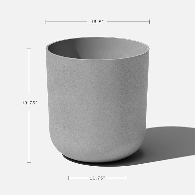 Veradek Mason Series Lima Planter - Round Planter for Indoor or Outdoor Porch/Garden | Made from Plastic-Stone Composite with Drainage Holes | Modern Décor for Succulents, Flowers, Small Plants