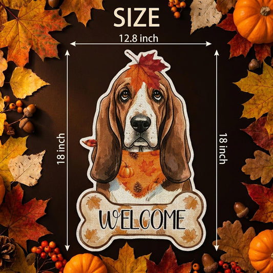 Fall Basset Hound Decor Outdoor - Basset Hound Fall Dog Decor Double Sided Garden Flag Outside Vertical Autumn Holiday Welcome Yard Decoration Lawn Outdoor Decor