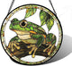 DASTOLL Stained Glass Window Hanging, Frog Green Leaf Sun Catchers Colorful Glass Panel Cool Suncatcher Decor for Birthday for Women, Men, Wife, Aunt, and Mom 9.8 in