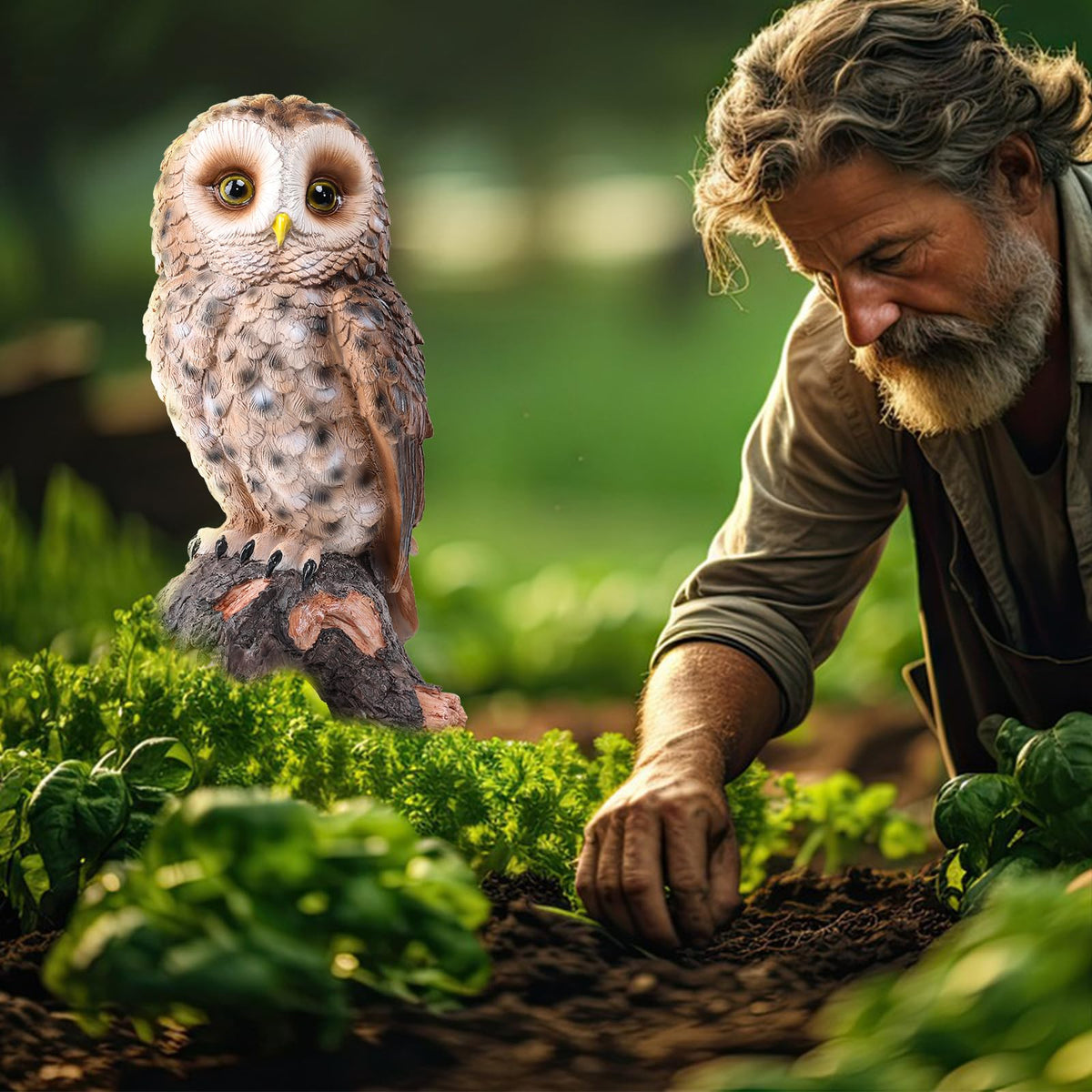 Owl Statue Outdoor, Resin Owl Garden Statues Owls Figurines Yard Decoration