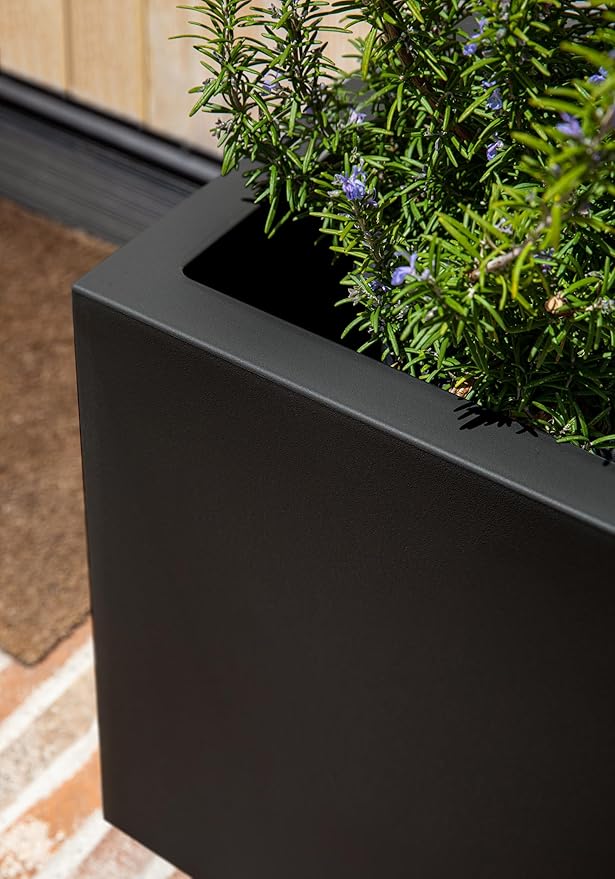 Veradek Block Series Cube Plastic Planter - Large Square Planter for Indoor or Outdoor Patio/Garden | Durable All-Weather Use with Drainage Holes | Modern Décor for Tall Plants, Trees, Flowers