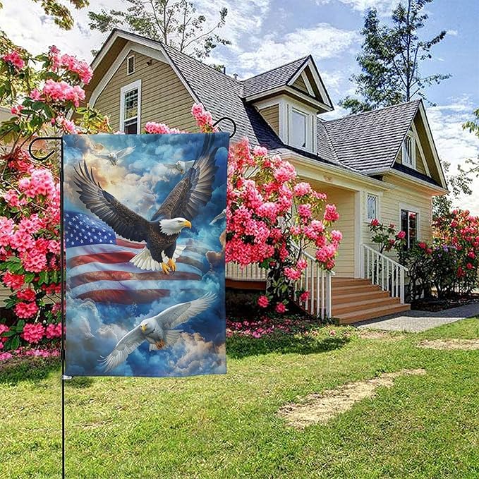 Flying Garden Flag 12x18 Inch Double Sided All-Weather Polyester Outdoor Flag For Patio Lawn Yard And Garden Welcome Decor