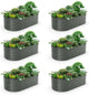 A ANLEOLIFE 6-Set 8X4X2 ft Galvanized Raised Garden Bed Kit, Oval Metal Deep Root Planters for Outdoor Plants, Quartz Grey