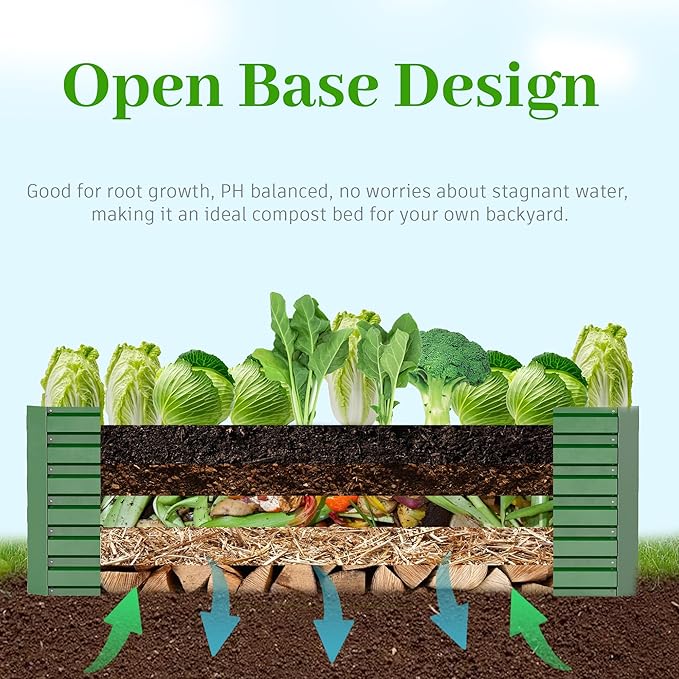 6x3x2 ft Raised Garden Bed, Large Metal Planter Raised Beds, Planters for Outdoor Plants for Vegetables, Flowers, Herbs, Fruits, and Succulents.(4 Pcs)