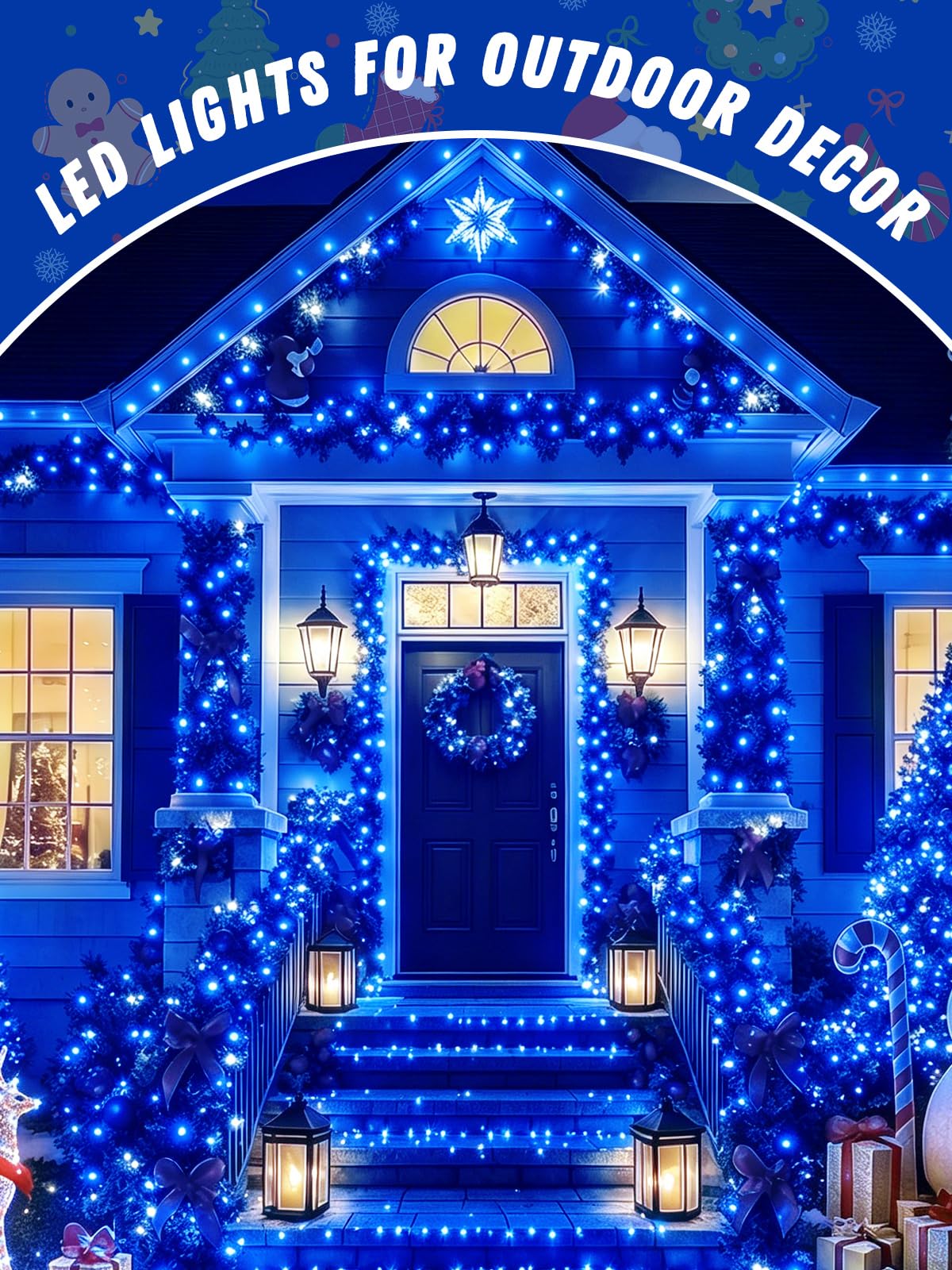 2 Pack 100 LED Fairy Lights Battery Operated with Remote Timer, 33 FT Blue