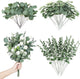 Giegxin 90 Pcs 3 Kinds Mixed Eucalyptus Leaves Stems Bulk Artificial Silver Dollar Leaves Picks Dried Eucalyptus Bundle Faux Spray for Wedding Vase Bouquet Floral Arrangement (Green)