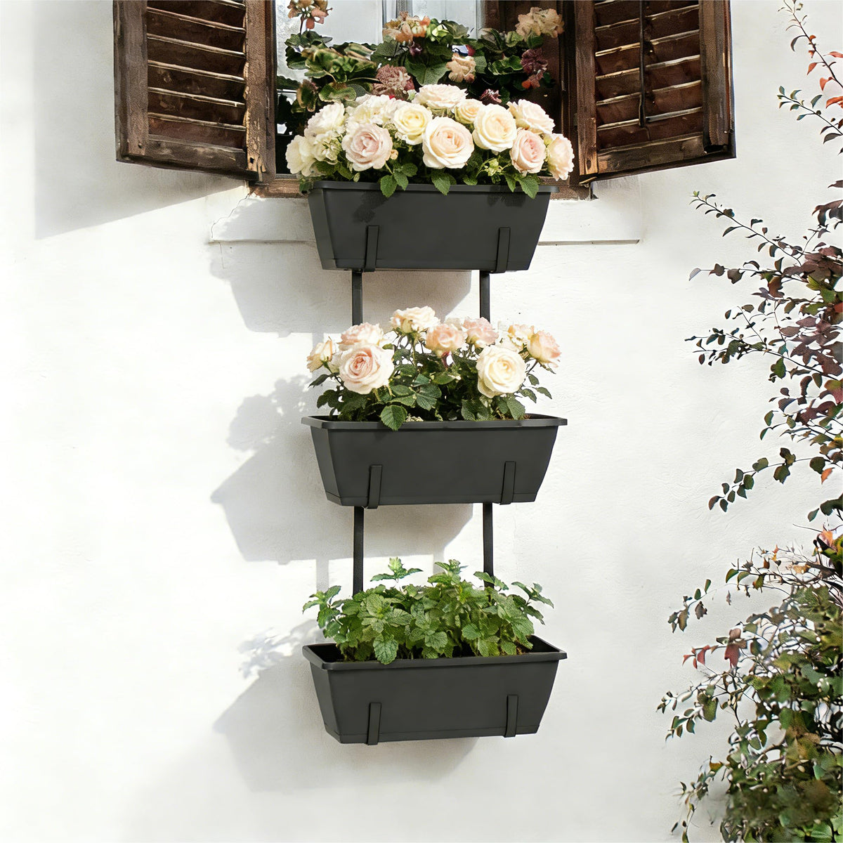 OYEAL Railing Planter Box Outdoor Deck Railing Planter Boxes