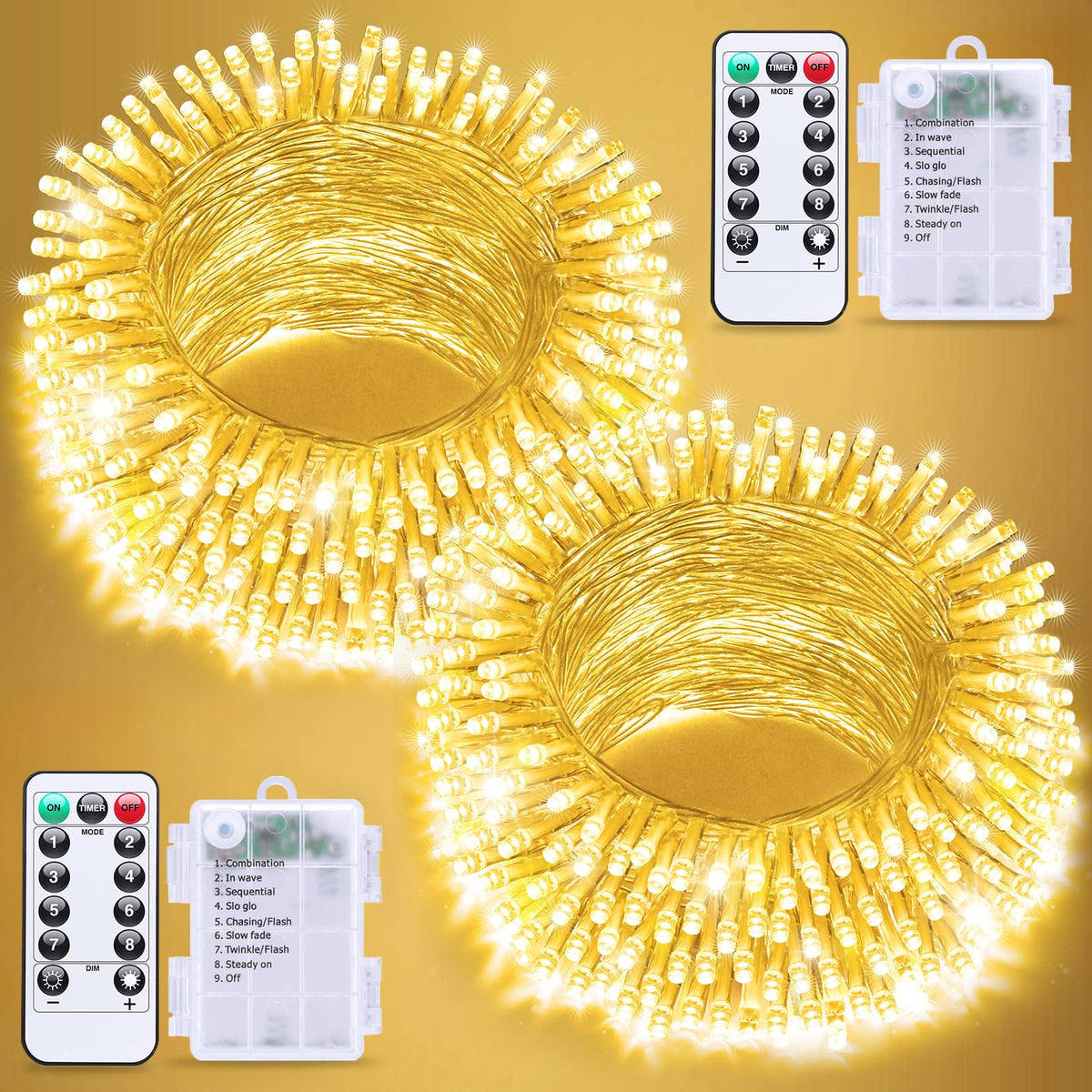 JMEXSUSS Remote Control String Lights Battery Operated Classroom Lights